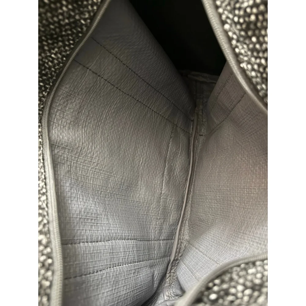 Men’s Oscar de la Renta Gray Black Tweed small duffle Bag One Size